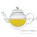 Mouth Blown Double Wall Borosilicate Double Wall Glass Teapot Coffee Pot 